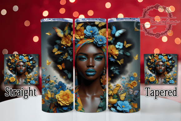 3D Floral Butterfly Tumbler Wrap
