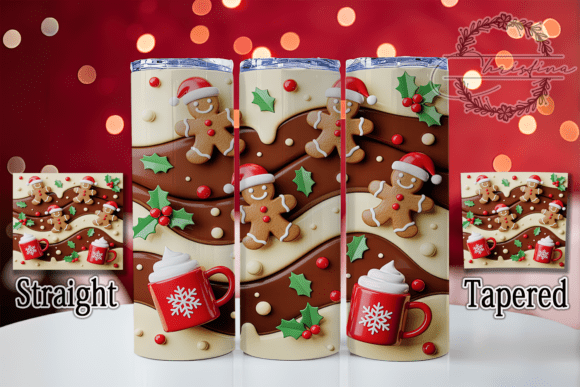 3D Gingerbread Christmas Cocoa Tumbler: A Digital Asset for Seasonal Drinkware Projects