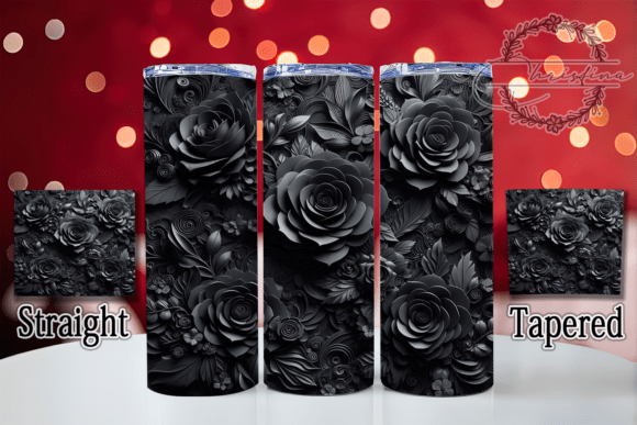 3D Gothic Black Rose Tumbler: A Digital Asset for Creative Drinkware Projects