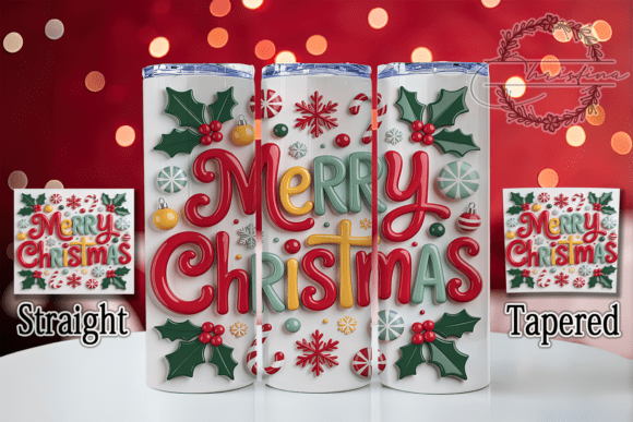3D Merry Christmas Holiday Tumbler: A Digital Design for Festive Drinkware
