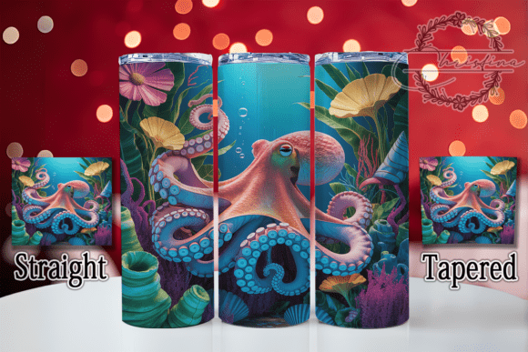3D Octopus Sea Tumbler Wrap