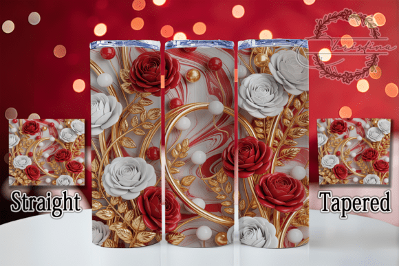 3D Pink White Rose Tumbler: Elevate Your Drinkware Designs
