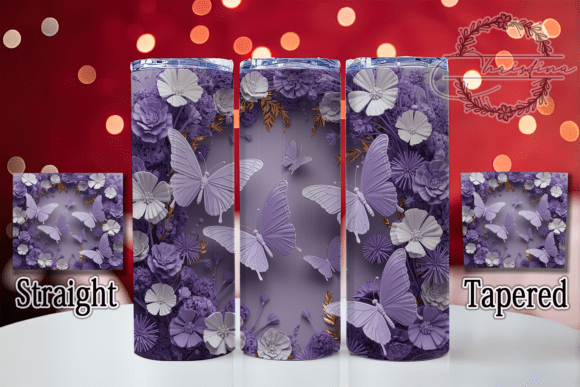 3D Purple Floral Butterfly Tumbler: Elevating Your Custom Drinkware Projects