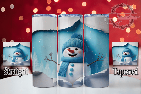 3D Snowman Hole in Wall Tumbler