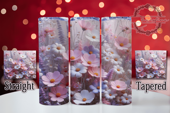 3D Spring Wildflower 20oz Tumbler: A Digital Design for Creative Drinkware