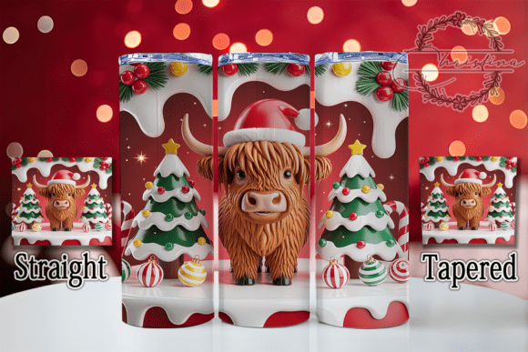 Elevating Seasonal Branding with the 3D Highland Cow Christmas Tumbler: A Strategic Design Asset
