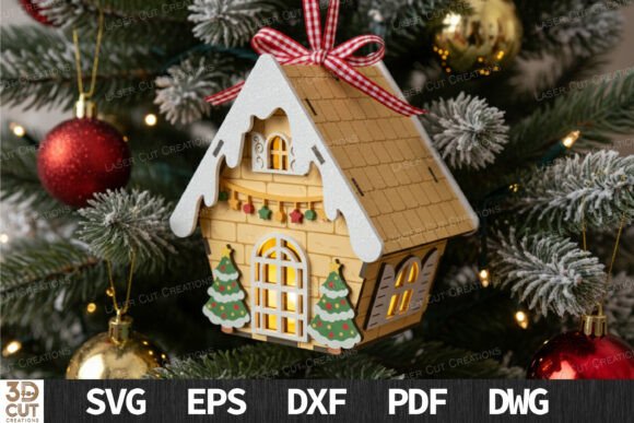 Evaluating the 3D Christmas House Ornament SVG File for Custom Crafting Projects