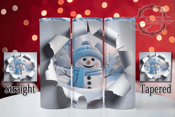 Funny 3D Christmas Snowman Wall Tumbler: A Digital Design for Holiday Creativity
