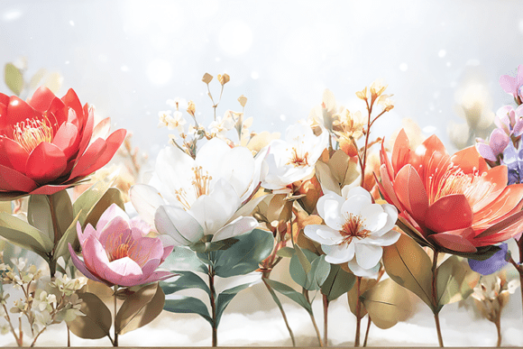 Luxury 3D Floral Wall Art Design